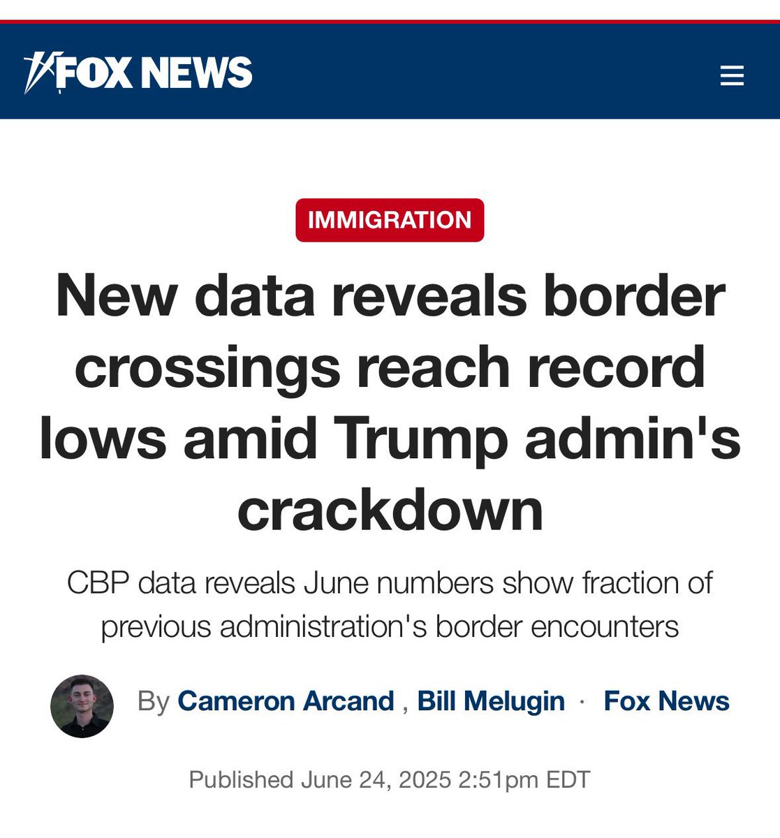 Rally_Virginia's tweet image. It doesn’t get talked about enough, but Pres. Trump’s stunning success when it comes to securing the border is one of the greatest accomplishments of any president in history.
He inherited the worst possible situation and fixed it almost overnight. Truly extraordinary.
💥