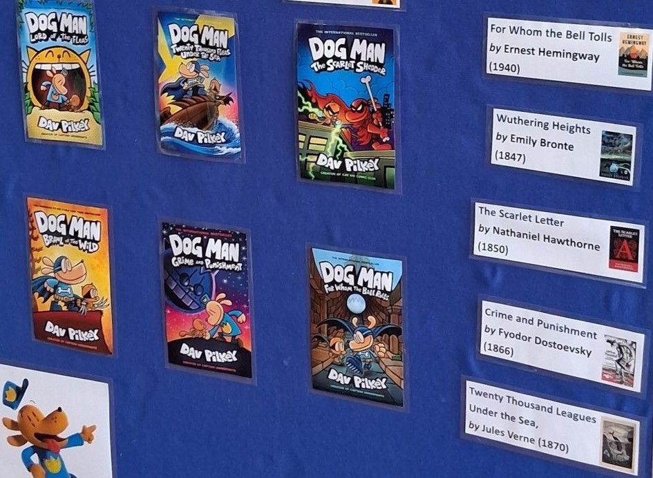 Cork City Libraries (@corkcitylibrary) on Twitter photo A Tale of Two Cities or A Tale of Two Kitties? 
Call to Mayfield Library and match up the popular Dog Man book titles by Dav Pilkey with the classics that inspired them. Now that you have read For Whom the Bell Tolls, you may want to try For Whom the Ball Rolls (or vice versa!) A Tale of Two Cities or A Tale of Two Kitties? 
Call to Mayfield Library and match up the popular Dog Man book titles by Dav Pilkey with the classics that inspired them. Now that you have read For Whom the Bell Tolls, you may want to try For Whom the Ball Rolls (or vice versa!)