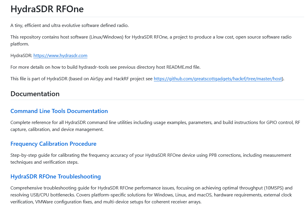 🚀 HydraSDR RFOne Host Tools are now fully open source!
✅ Cross-platform support (Windows/Linux/MacOS)
✅ Shared libraries + DLL included
✅ Complete documentation &amp; build instructions
📖 Docs: github.com/hydrasdr/rfone…
💻 Code: github.com/hydrasdr/rfone…
#OpenSource #SDR #HydraSDR
