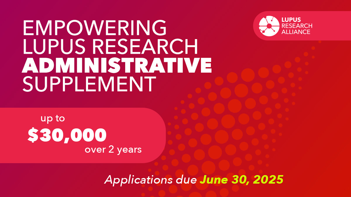 📣 Research community! The LRA is soliciting applications for the 2025 Empowering Lupus Research Administrative Supplement.

These “ELR Supplements” provide up to $30,000 for up to 2 years to promising trainees from varied backgrounds who reflect the communities and populations