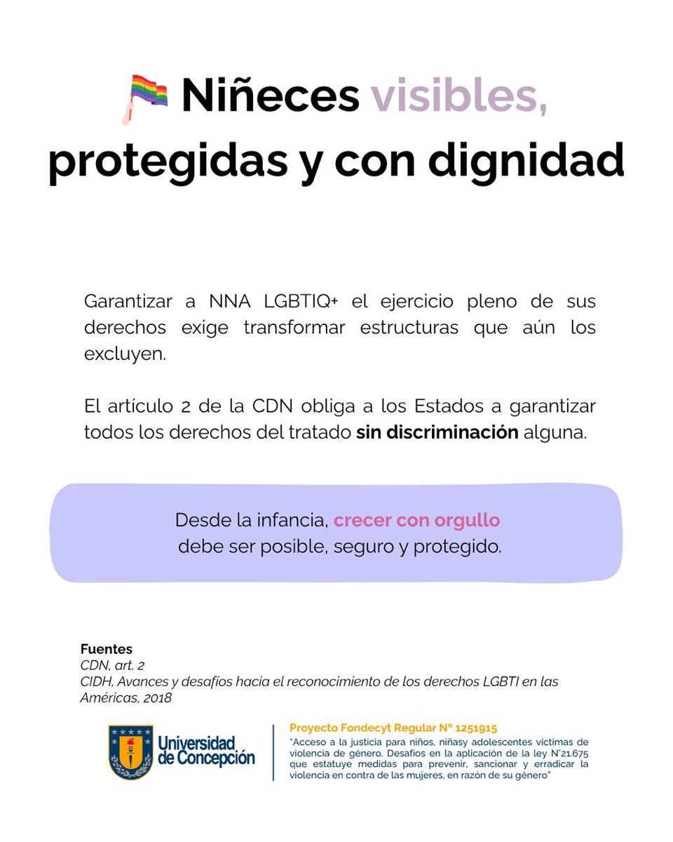 Nuestro proyecto Fondecyt aborda los desafíos normativos e institucionales que enfrenta el acceso a la justicia para NNA víctimas de violencia de género, en el contexto de la implementación de la Ley 21.675, con un enfoque de derechos humanos, niñez, género y diversidad.