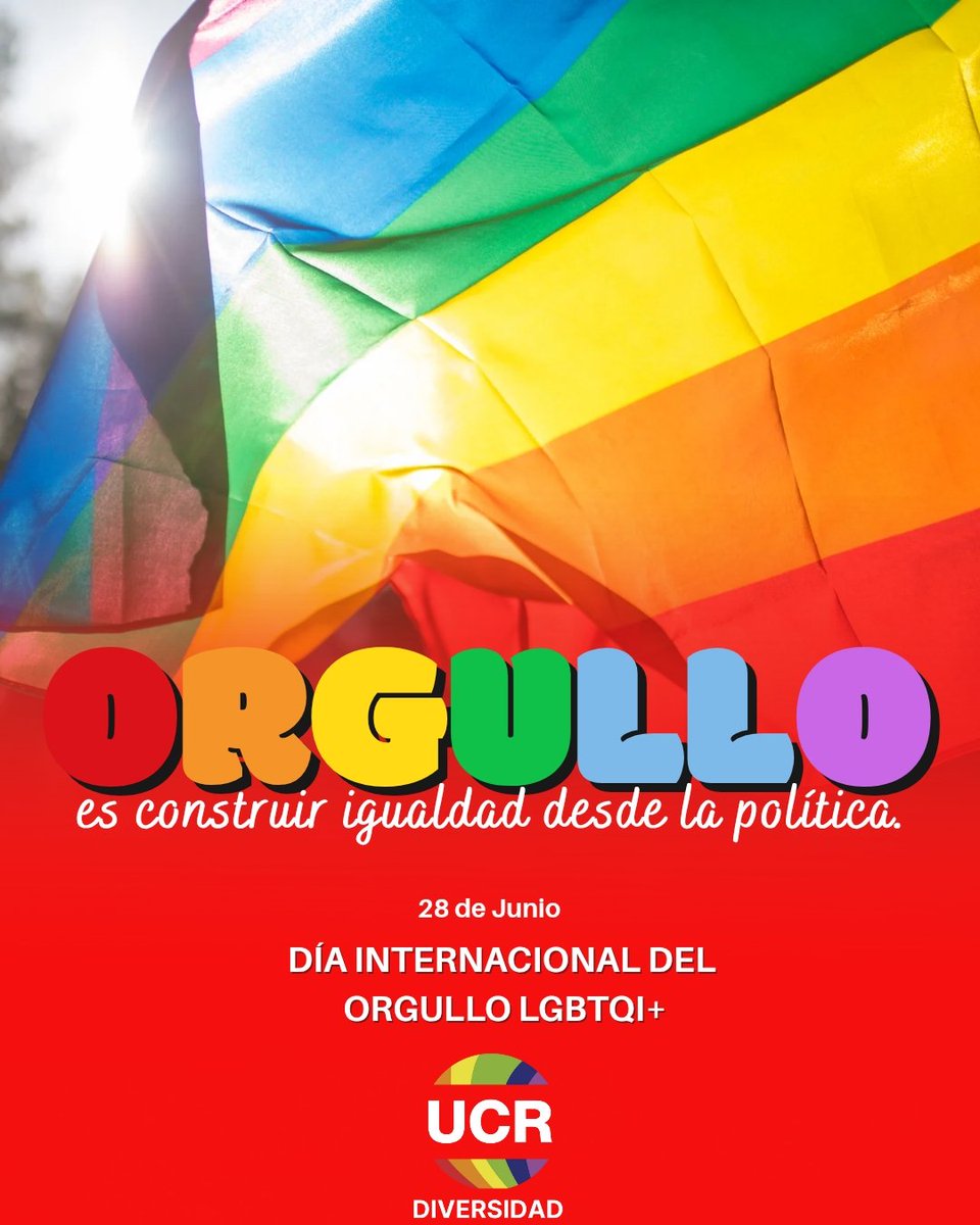 28 de Junio – Día Internacional del Orgullo LGBTQI+

Desde UCR Diversidad reafirmamos que el orgullo es también resistencia política.

Frente a los retrocesos, más compromiso, más militancia y más derechos.

Orgullo es lucha, memoria y futuro.

#Orgullo2025 #UCRDiversidad