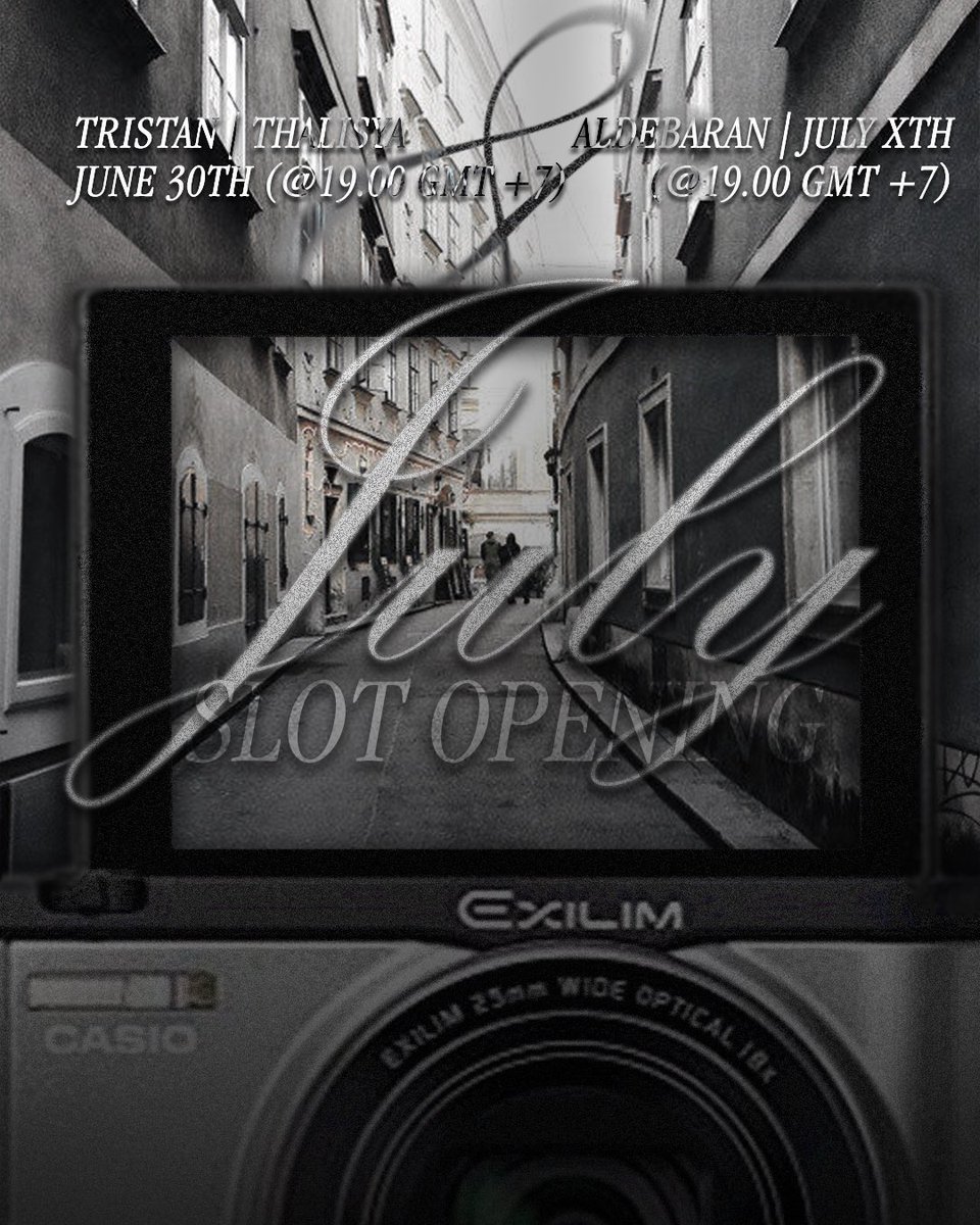 CaptureofMemory's tweet image. ⠀ ⠀ 
⠀ 
 ⌜   CAPTURE OF MEMORY
 ⠀   JULY SLOT OPENING     ⌟

Some streets hum stories you’ve never lived. July carries that kind of air—a little heavy, a little familiar.

Mark the dates, will you?

🏠 &amp;amp; 🩷 | JUNE 30TH @ 19.00 (GMT+7)
☕️ | JULY XTH @ 19.00 (GMT+7)
⠀
⠀