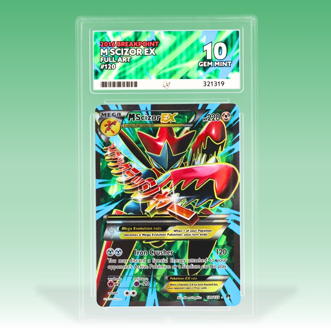 ace_grading's tweet image. Two titans. Zero compromise on power 💥
M Scizor EX from Breakpoint and M Tyranitar EX from Ancient Origins both land in Gem Mint 10! Full art classics with devastating presence and standout artwork. One strikes fast, the other hits like a wrecking ball ⚙️🦖🔥