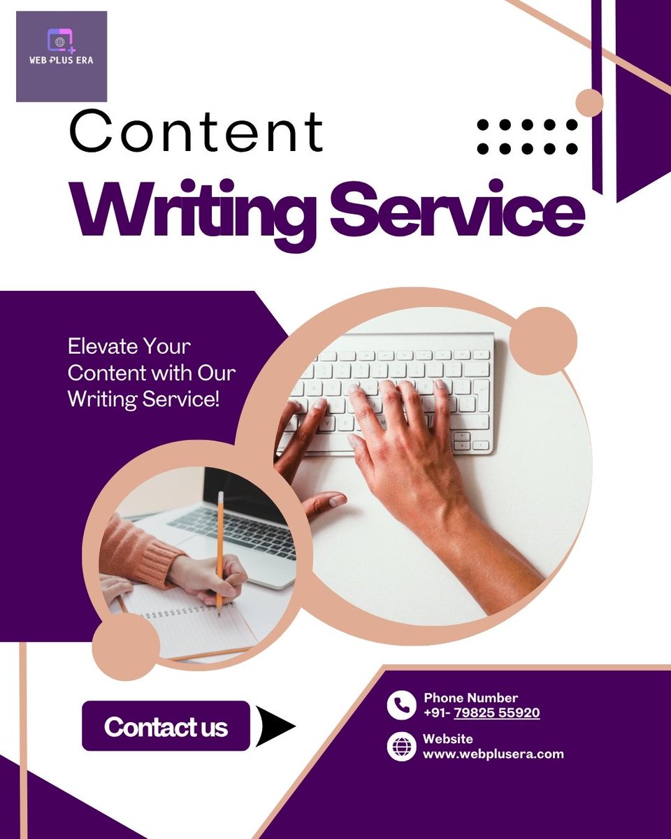 webplusera's tweet image. Need content that speaks to your audience and ranks on Google? From website content to blogs, product descriptions to captions – we deliver clear, compelling, and SEO-optimized content that drives results.
Link : - g.co/kgs/PW5pKi2
#contentwriting #seo