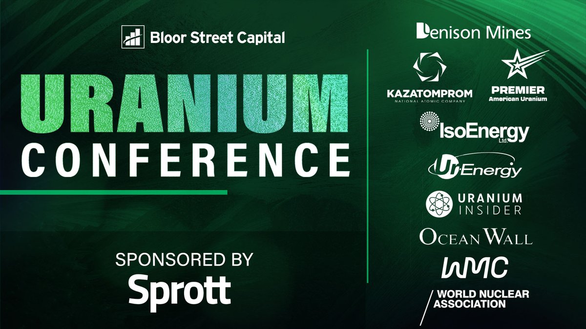 BloorStreetCap's tweet image. 3 hours of FREE content on nuclear energy and #uranium accessible 24/7 on @YouTube. Replay bit.ly/3HWXB85 @sprott @WorldNuclear @DenisonMinesCo @IsoEnergyLtd @PremierAUranium @Ur_Energy