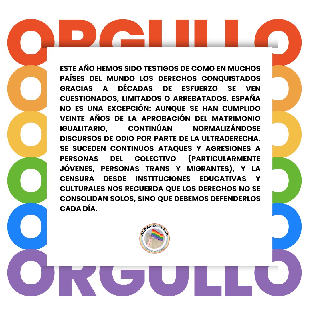 aldeadiversa's tweet photo. Hoy y siempre, Feliz Orgullo. 💕🏳️‍🌈 https://t.co/jV8p70ZnT4