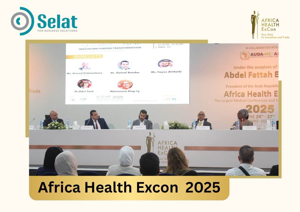 Selat_rcm's tweet photo. في ختام أحد أبرز الفعاليات في قطاع الرعاية الصحية، شاركت #Selat في  Africa Health ExCon من خلال جلسة نقاشية ثرية بعنوان:
تحول تمويل الرعاية الصحية: من التمويل القائم على الميزانية إلى التمويل القائم على النشاط
#Selat #EXCON2025 
 #تحول_رقمي #قيادة_صحية https://t.co/srXhKrSwQO