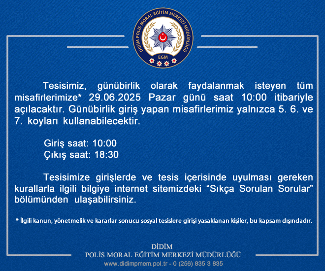 DidimPMEM's tweet photo. Tesisimiz Günübirlik Girişlere Açılıyor https://t.co/HH6jKlcOun