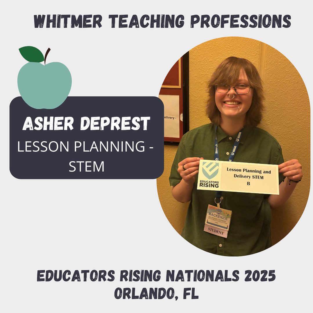 ⭐️Educators Rising National Competitions⭐️
ASHER DEPREST 
Lesson Planning - STEM