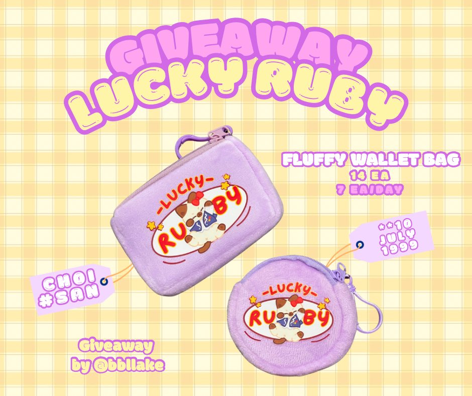 bbllake's tweet photo. SANNIE's DAY GIVEAWAY 

☆*:.LUCKY RUBY FLUFFY WALLET BAG.:*☆

— 12.07 &amp; 13.07
—  14 EA : 7 EA/DAY
at #Rock_SAN_Love
📍Sānset Café
🚇 MRT Wat Mangkon (exit1)

#SAN #ATEEZ #산 #에이티즈 https://t.co/SL0ulyzFSN