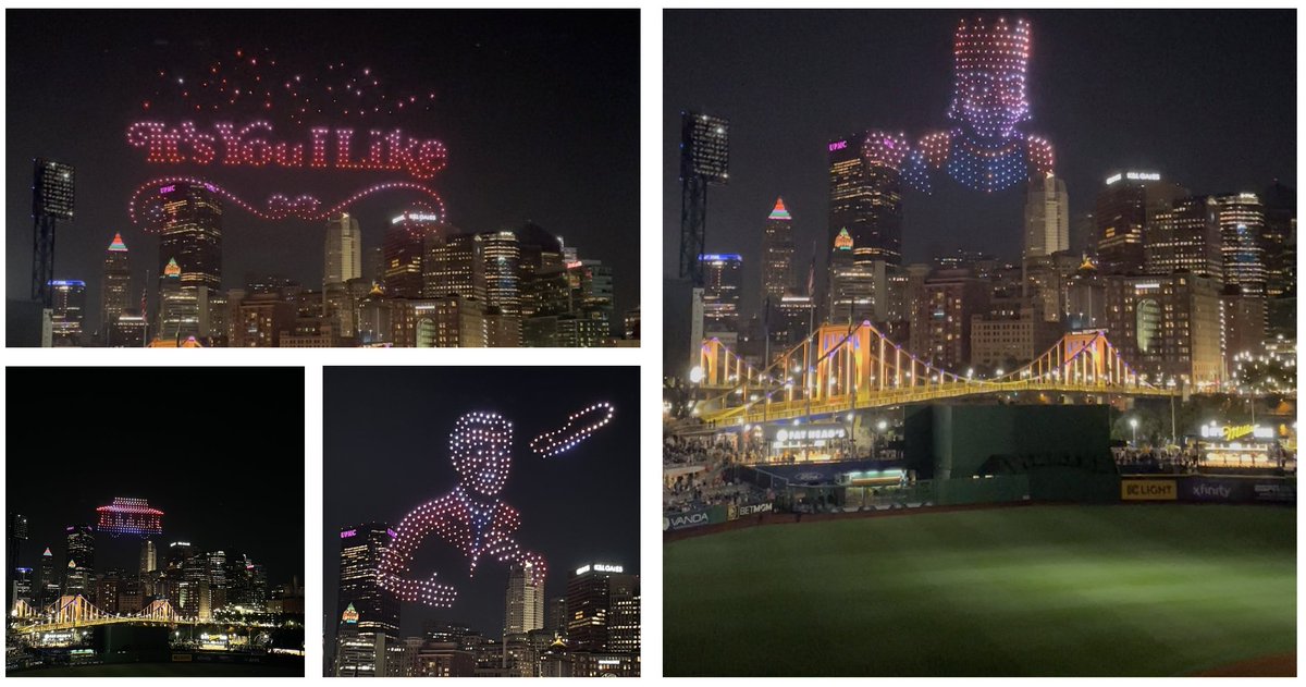 Gregg Behr (@greggbehr) on Twitter photo A detour to joy + wonder for your morning...
Last night, the <a href="/Pirates/">Pittsburgh Pirates</a> x <a href="/FredRogersPro/">Fred Rogers Productions</a> x <a href="/DuquesneLight/">Duquesne Light Co.</a> x <a href="/SkyElementsUSA/">Sky Elements Drones</a> hosted a #drone light show celebrating #MisterRogers. It was, in every way possible, a beautiful night in the Neighborhood!
<a href="/Pittsburgh/">City of Pittsburgh</a> is <a href="/KidsburghPgh/">Kidsburgh Pittsburgh</a>! A detour to joy + wonder for your morning...
Last night, the <a href="/Pirates/">Pittsburgh Pirates</a> x <a href="/FredRogersPro/">Fred Rogers Productions</a> x <a href="/DuquesneLight/">Duquesne Light Co.</a> x <a href="/SkyElementsUSA/">Sky Elements Drones</a> hosted a #drone light show celebrating #MisterRogers. It was, in every way possible, a beautiful night in the Neighborhood!
<a href="/Pittsburgh/">City of Pittsburgh</a> is <a href="/KidsburghPgh/">Kidsburgh Pittsburgh</a>!