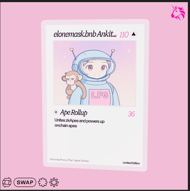 Ankit01434's tweet photo. Just pulled a grail

Check out my Uniswap trading card 🦄

 [drop yours here ‒ X won't let us do it for you 😢] https://t.co/aql2K6PgaS