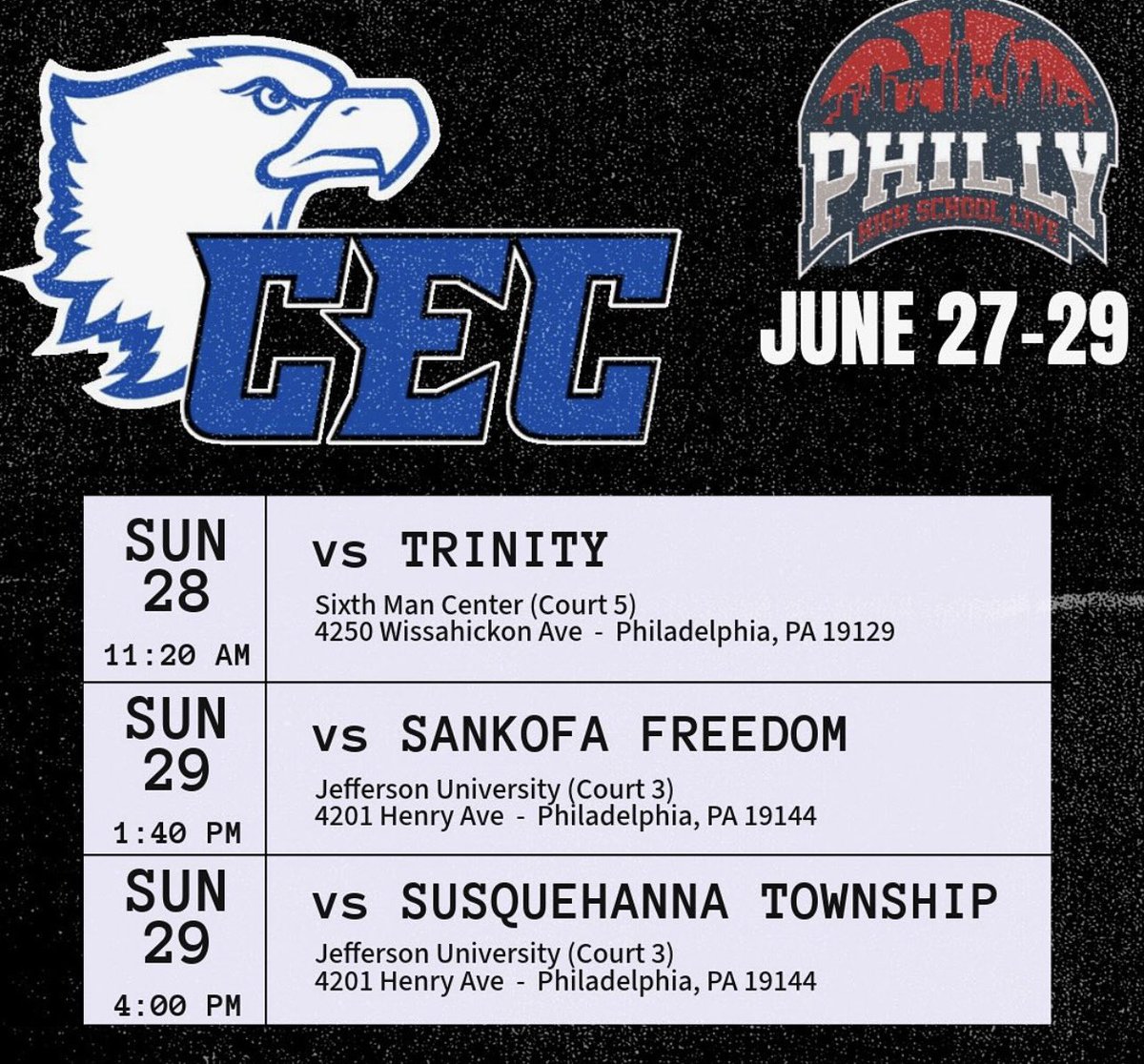 Philly Live S2 Schedule