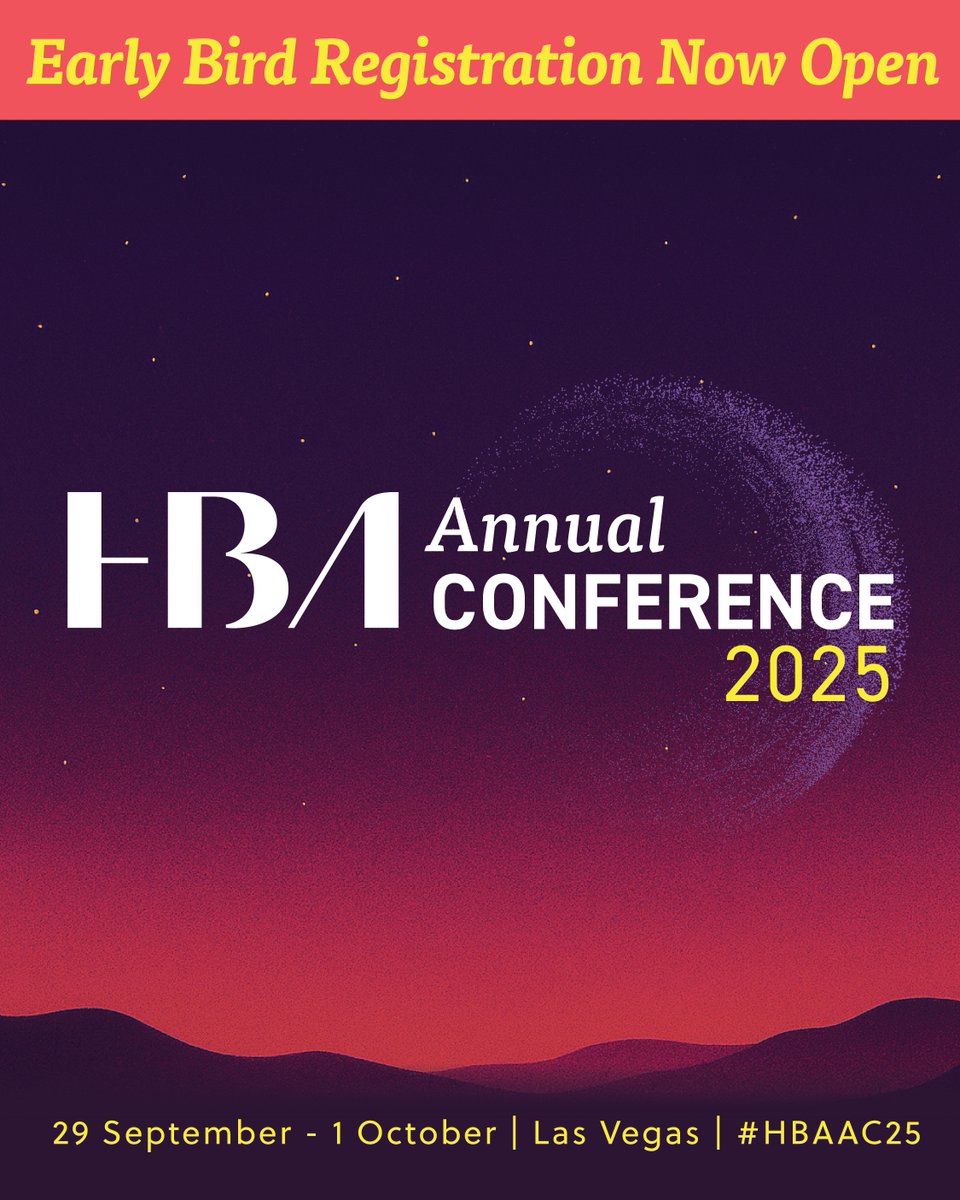 HBAnet (@hbanet) on Twitter photo Registration OPEN for #HBAAC25! Early Bird rates thru 24 July. We're thrilled to announce our 1st keynote <a href="/ariannahuff/">Arianna Huffington</a>! Join healthcare pros from around the world for inspiring speakers, sessions, networking + more. See you in Las Vegas 29 Sept–1 Oct. ➔ hbaannualconference.org Registration OPEN for #HBAAC25! Early Bird rates thru 24 July. We're thrilled to announce our 1st keynote <a href="/ariannahuff/">Arianna Huffington</a>! Join healthcare pros from around the world for inspiring speakers, sessions, networking + more. See you in Las Vegas 29 Sept–1 Oct. ➔ hbaannualconference.org