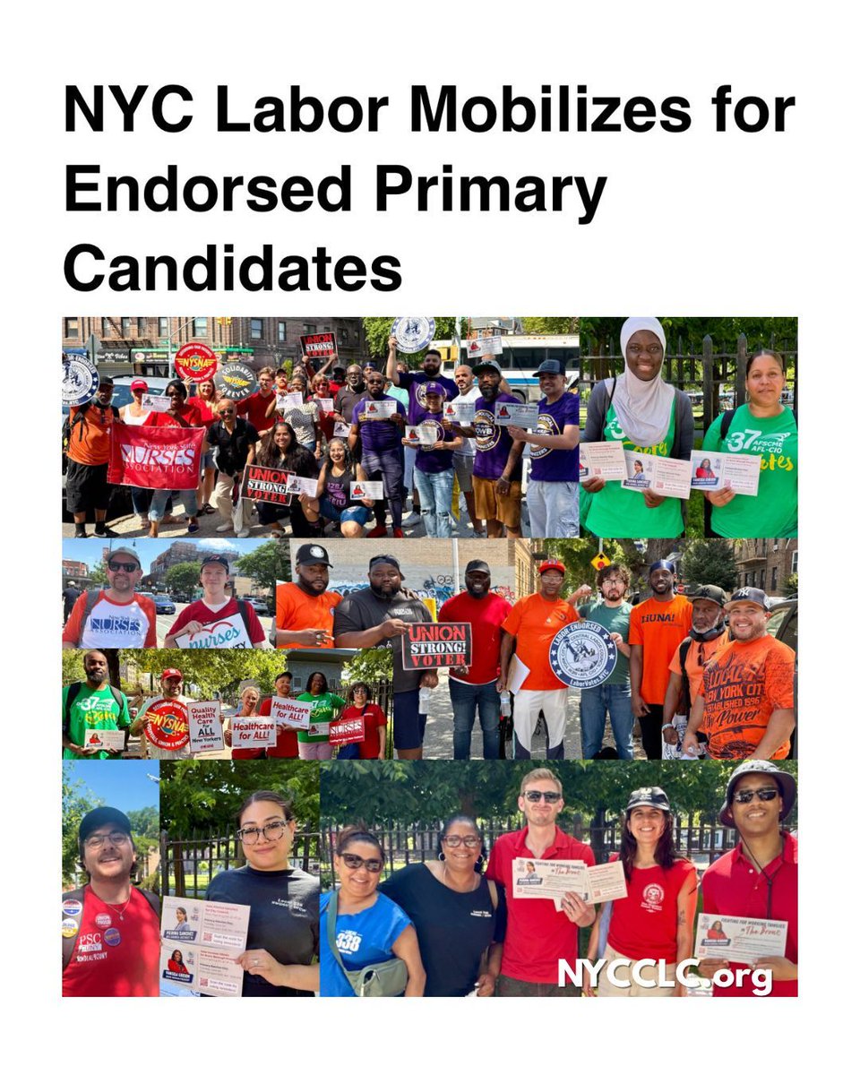 CentralLaborNYC's tweet image. Leading up to and on Primary Day, the NYC Central Labor Council, AFL-CIO, alongside our dedicated volunteers, mobilized to help turn out the union vote across the city. 

Read more: nycclc.org/news/nyc-labor…

#NYCLaborVotes