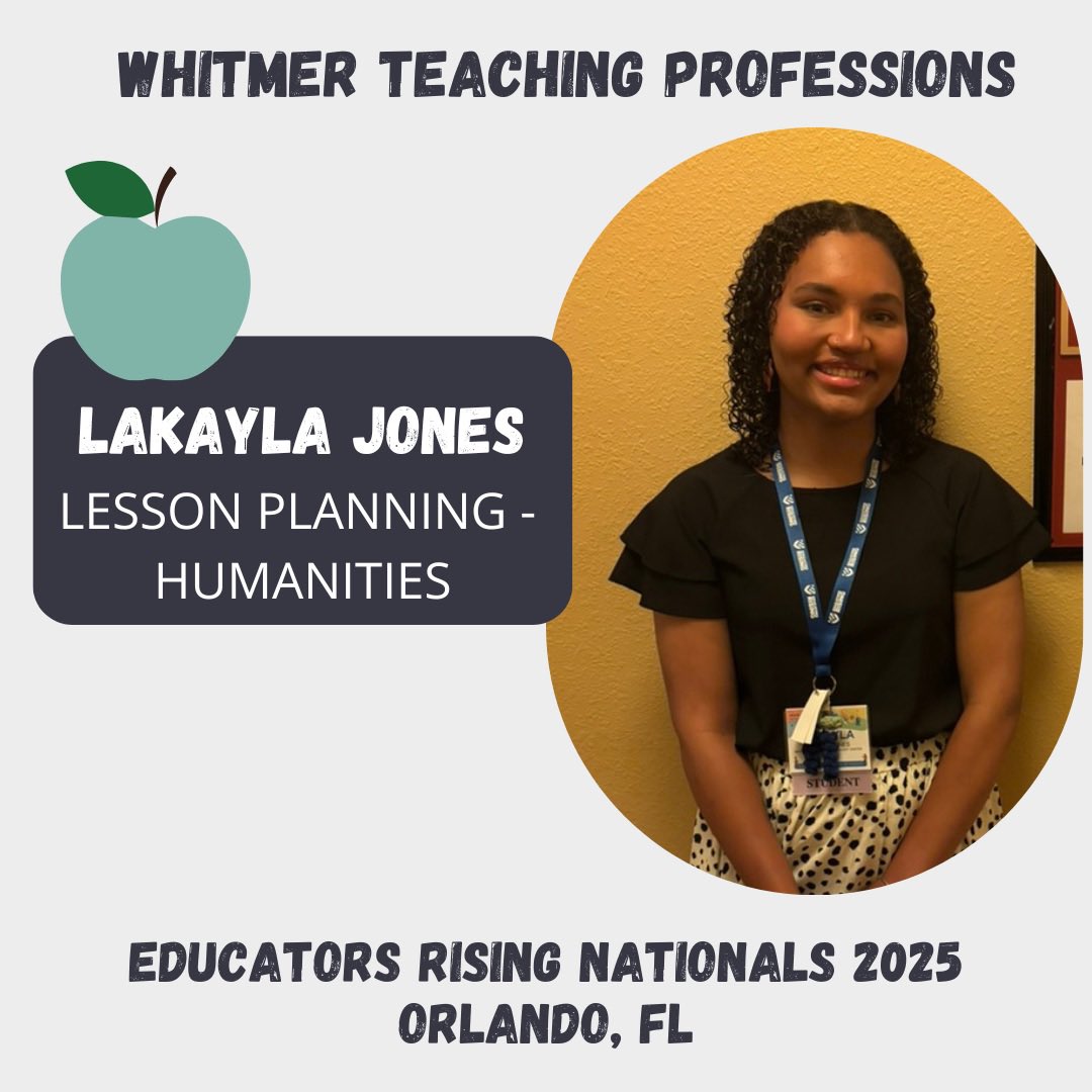 ⭐️Educators Rising National Competitions⭐️
LAKAYLA JONES 
Lesson Planning - Humanities
#edrising25
