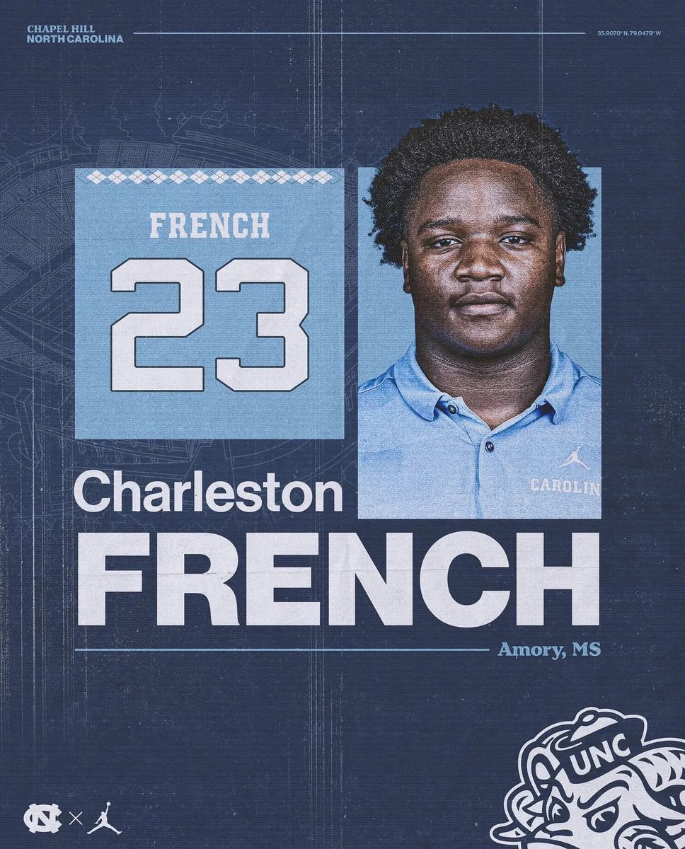 AmoryFB's tweet photo. Good Luck Former Panther RB! Charlerson French enters his junior season with the Tar Heels 👣👣

Panther FTBL | #mtb 📈 | 🔜 2025 https://t.co/IGE4UaIXSm