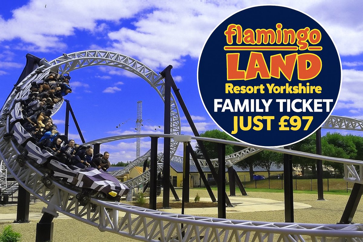 Massive 50% off Family Ticket to Flamingo Land - grab yours now for just £97 and use anytime up to November 
vouchers.jorvikradio.com/product/flamin…
