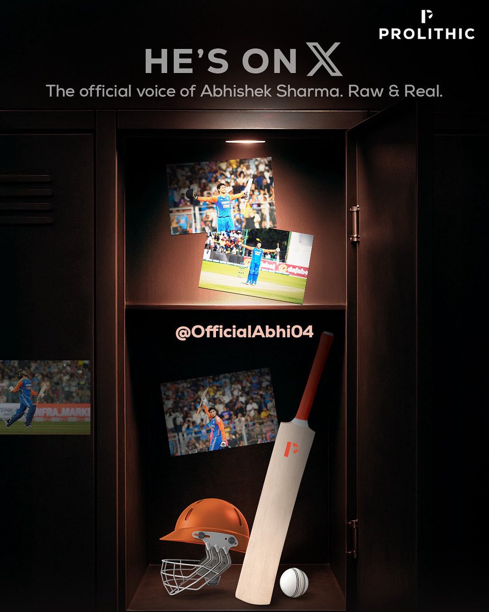 Bat speaks. Now the handle does too — <a href="/OfficialAbhi04/">Abhishek Sharma</a> 💪

Tweets loading...

#talentmanagement #prolithic #talentagency #athlete #AbhishekSharma