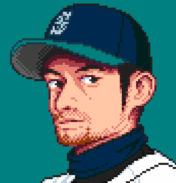 high_ichiro's tweet photo. 若い頃のイチローさん 
#ドット絵 #pixelart #イチロー https://t.co/gKpNOhVQ6t