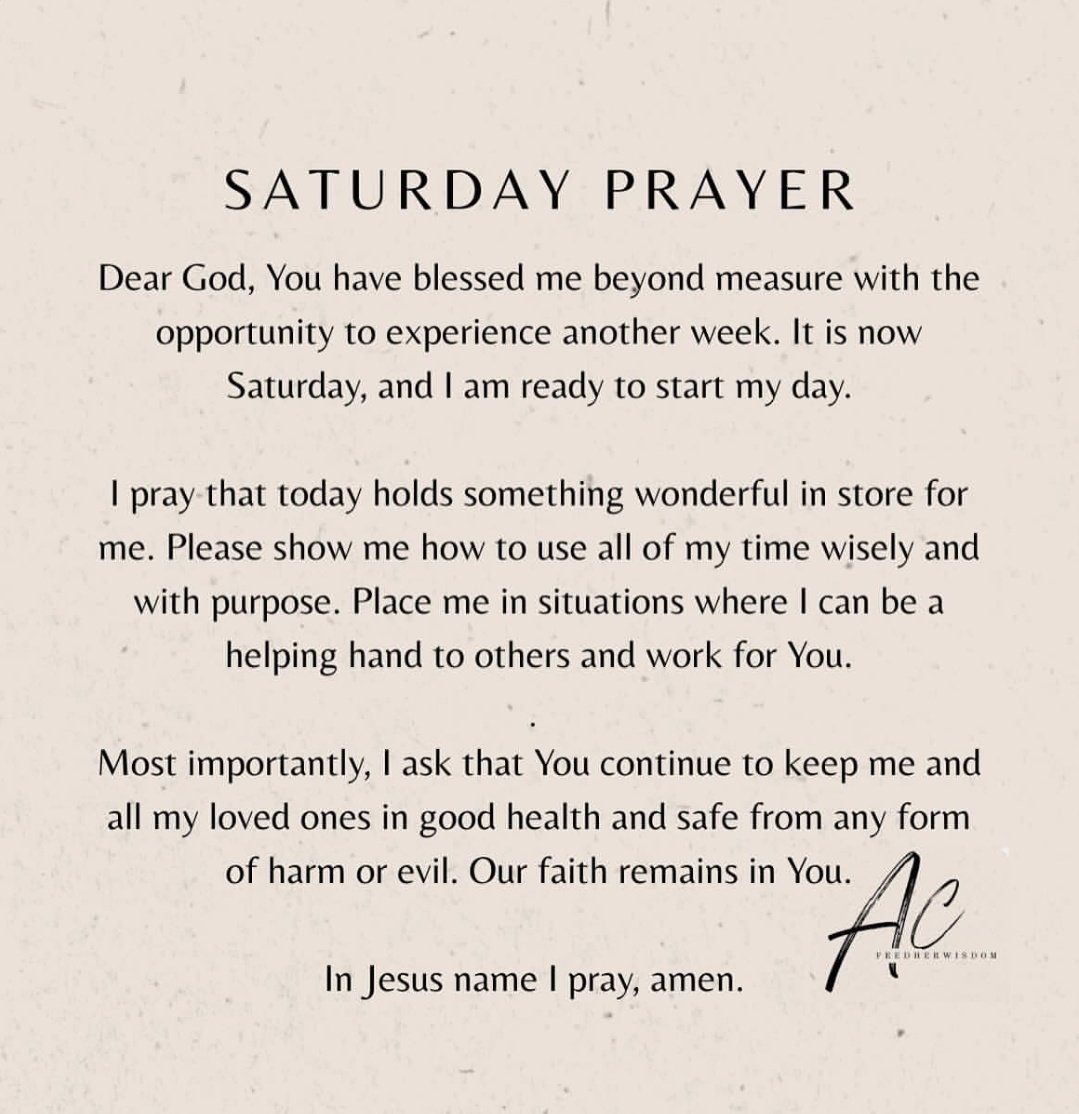 Saturday prayer