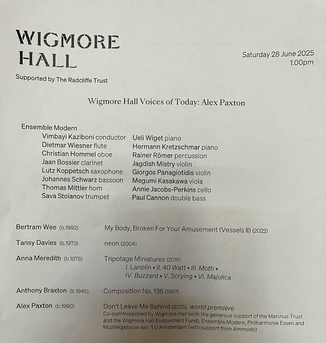 Caroline Potter 🇪🇺 (@carolinefrmus) on Twitter photo In a happy place after <a href="/alexpaxtonyeah/">alex paxton</a> super-sophisticated earwormy premiere. Terrific performance by <a href="/ensemblemodern/">Ensemble Modern</a> <a href="/wigmore_hall/">Wigmore Hall</a> In a happy place after <a href="/alexpaxtonyeah/">alex paxton</a> super-sophisticated earwormy premiere. Terrific performance by <a href="/ensemblemodern/">Ensemble Modern</a> <a href="/wigmore_hall/">Wigmore Hall</a>