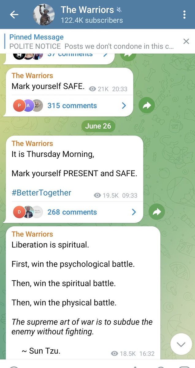 amerix's tweet photo. Also, I have one Telegram channel.

It is a Private channel, meaning you can only see or join it if you get the link.

The link is: https://t.co/wsc0VBuht2

Your stay there is determined by your Discipline, Order and Commitment to the Amerix Philosophy of Better Together. https://t.co/Yp3DWwzbpf