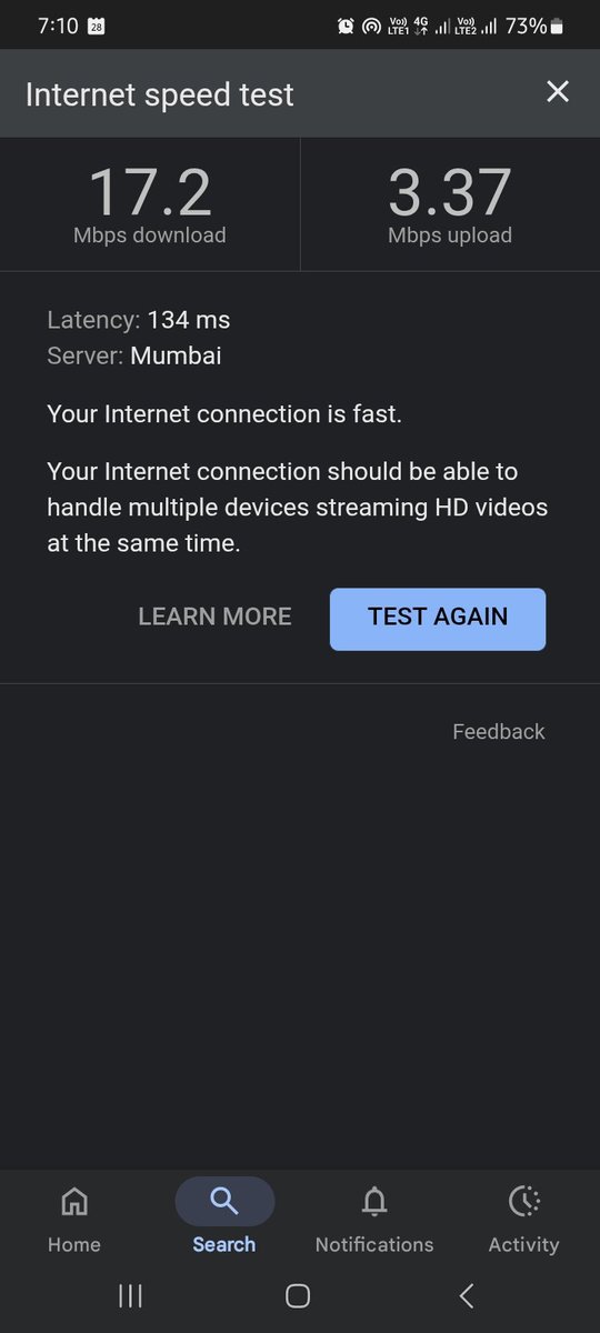 KGShriram's tweet photo. #BSNL #LTE speed indoors at Nasik Road... https://t.co/8yJhh7ULWR
