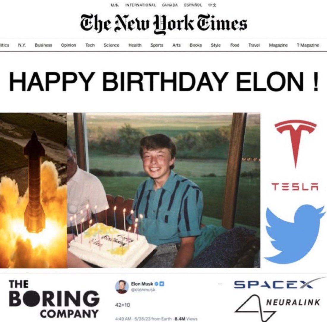 ZeroLeftt's tweet image. Happy 54th birthday to Elon Musk