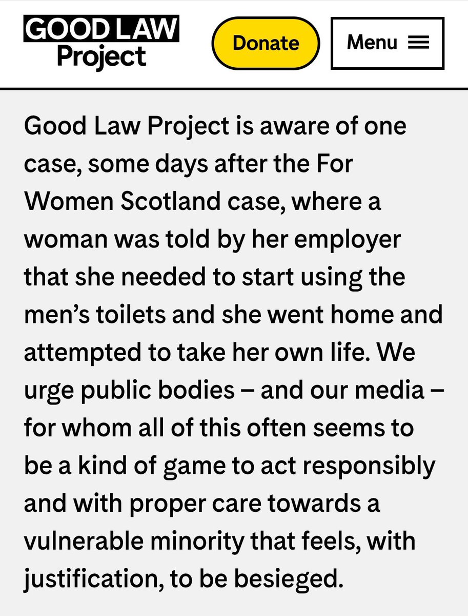 Wings Over Scotland (@wingsscotland) on Twitter photo Why would a woman be told to use the menâs toilets, <a href="/GoodLawProject/">Good Law Project</a>? Do you mean a âtranswomanâ, ie a man? Why would a woman be told to use the menâs toilets, <a href="/GoodLawProject/">Good Law Project</a>? Do you mean a âtranswomanâ, ie a man?