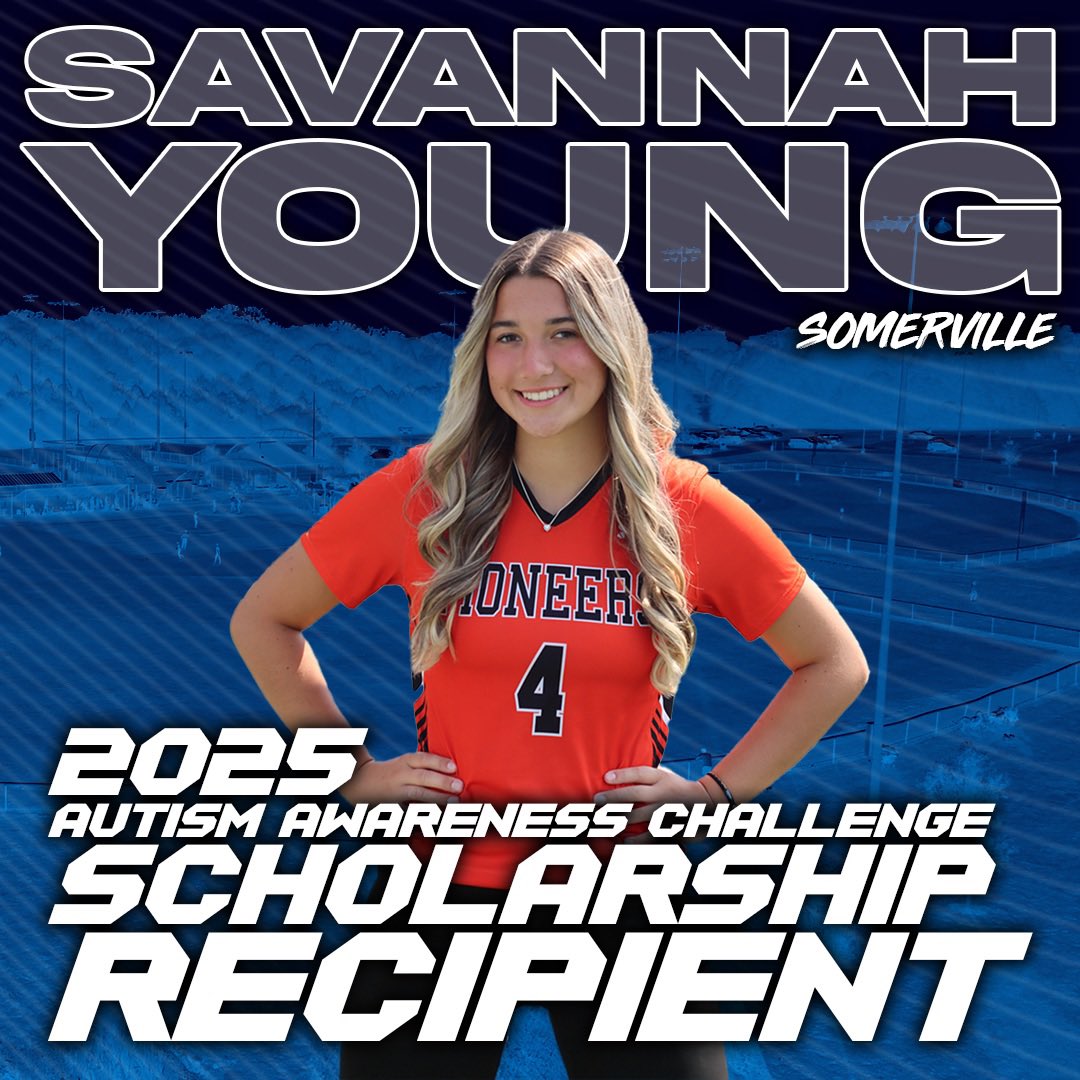 Congratulations to our second 2025 Autism Awareness Challenge Scholarship Recipient Savannah Young from Somerville!