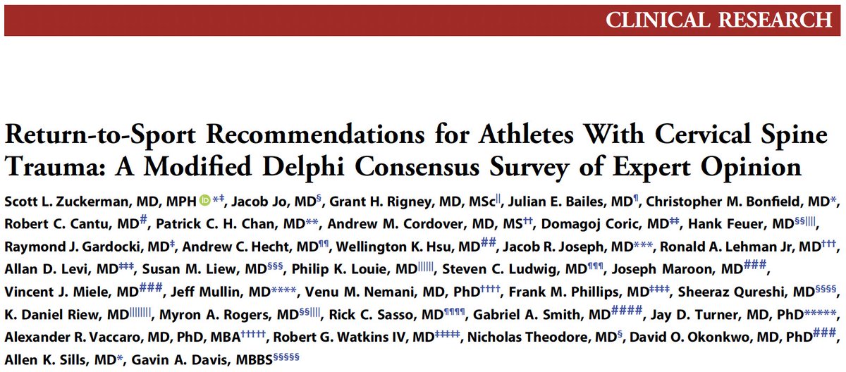 Jacob Jo, MD (@jacobjo_1) on Twitter photo Hot off the press! Part 2 & 3 of our modified Delphi consensus study on RTP recommendations in sport-related spine issues <a href="/NeurosurgeryCNS/">Neurosurgery Publications</a>. Thank you Dr. <a href="/ScottZuck/">Scott Zuckerman, MD, MPH</a> and Dr. <a href="/DrNTheodore/">Nicholas Theodore,MD</a> for your mentorship! <a href="/HopkinsNsurg/">Johns Hopkins Neurosurgery</a> @VUMC_Neurosurg Hot off the press! Part 2 & 3 of our modified Delphi consensus study on RTP recommendations in sport-related spine issues <a href="/NeurosurgeryCNS/">Neurosurgery Publications</a>. Thank you Dr. <a href="/ScottZuck/">Scott Zuckerman, MD, MPH</a> and Dr. <a href="/DrNTheodore/">Nicholas Theodore,MD</a> for your mentorship! <a href="/HopkinsNsurg/">Johns Hopkins Neurosurgery</a> @VUMC_Neurosurg
