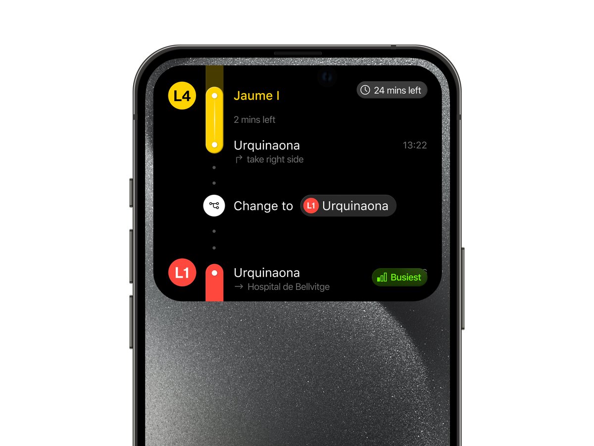 Barcelona subway app | dynamic island