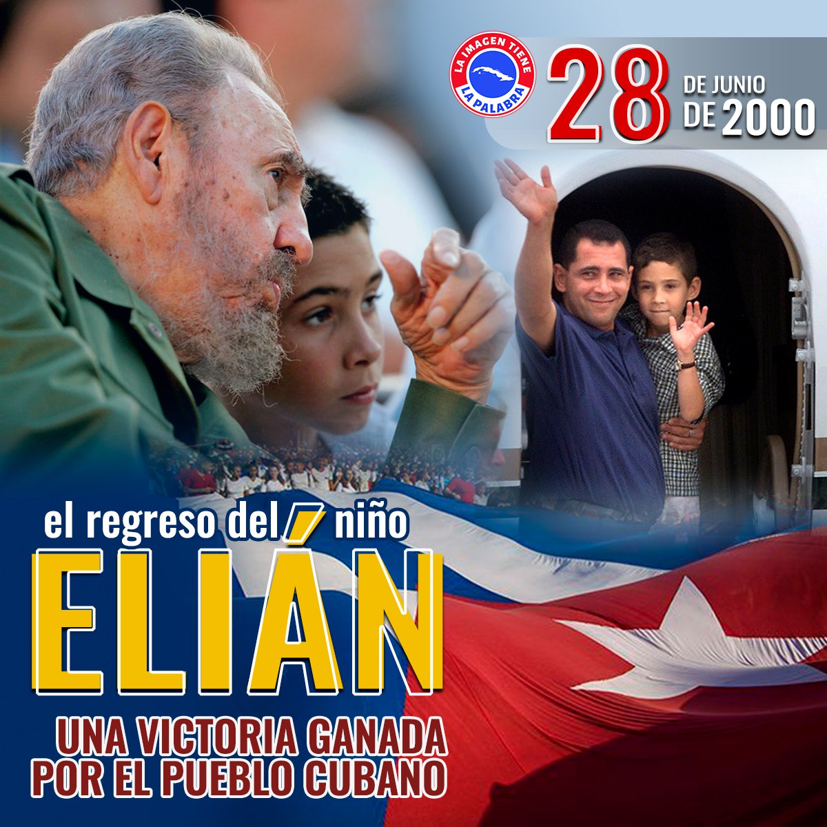 ‼️He vivido momentos emocionantes a lo largo de mi vida revolucionaria.. en ninguna de las ocasiones experimenté tan emoción como cuando al abrirse la puerta del pequeño avión que los trajo de EE.UU vi emerger a la tarde del 28/6 a Juan Miguel y Elián. 

Fidel Castro Ruz

#Cuba