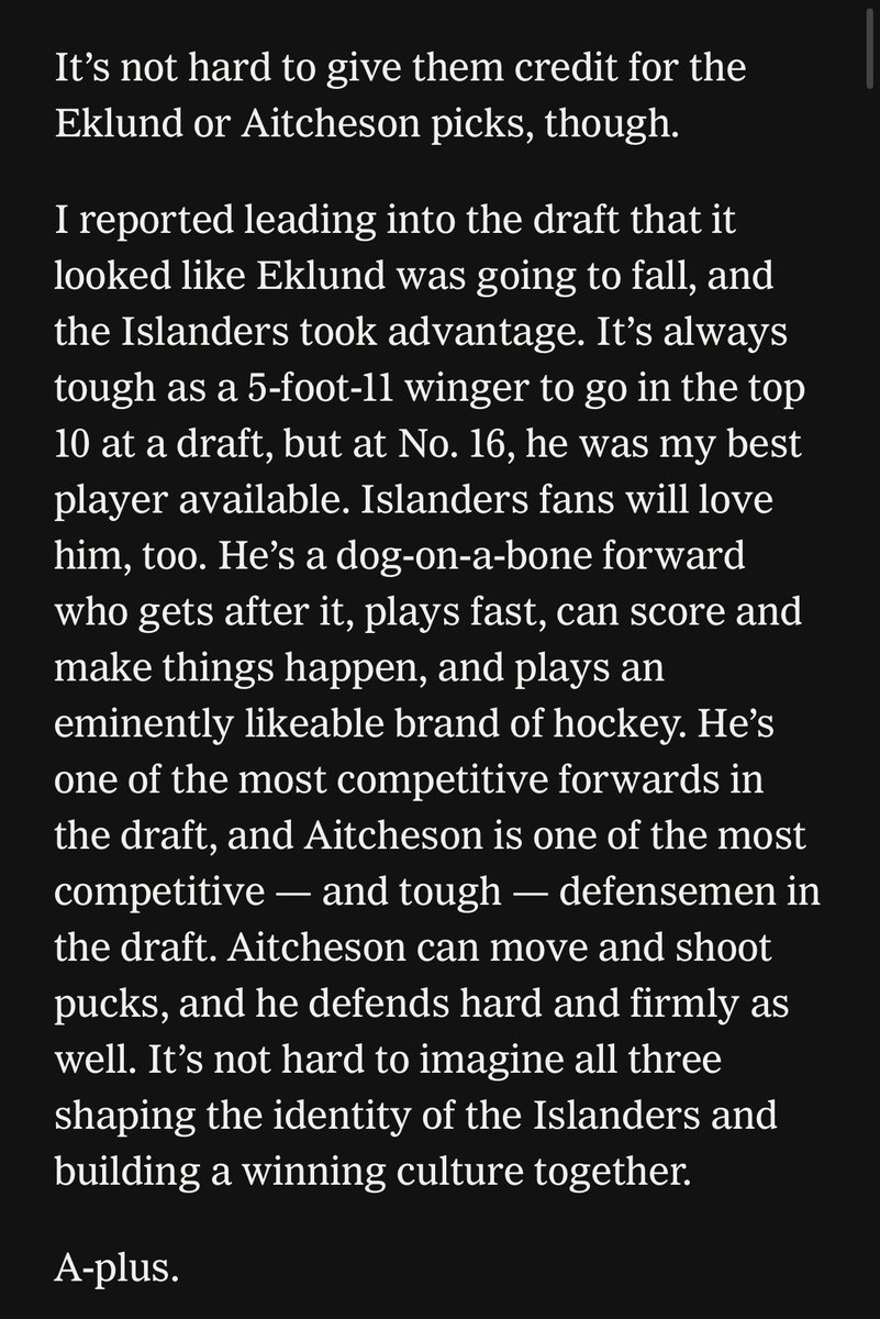 IslesHouse's tweet image. Scott Wheeler on the Islanders draft: nytimes.com/athletic/64497…