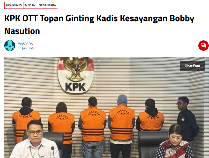 Topan Ginting ini tangan kanan Bobby utk segala urusan

Apakah <a href="/KPK_RI/">KPK</a> berani periksa Bobby Nasution?
Melihat dari kasus2 yg lalu sih kayaknya gak berani😜