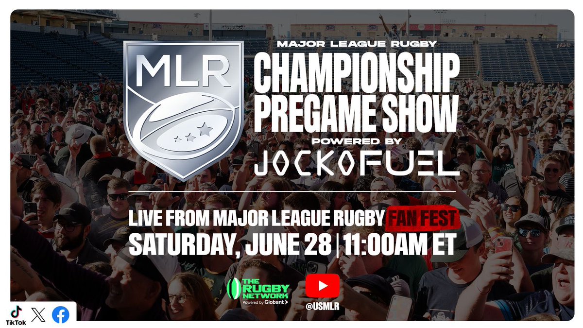 The Rugby Rundown (@rugbyrundowntrn) on Twitter photo 1hr away from the <a href="/usmlr/">Major League Rugby</a> Championship Pregame Show LIVE from the MLR Fan Fest available on <a href="/therugbynetwork/">The Rugby Network</a>, TRN socials & MLR YouTube 📺 1hr away from the <a href="/usmlr/">Major League Rugby</a> Championship Pregame Show LIVE from the MLR Fan Fest available on <a href="/therugbynetwork/">The Rugby Network</a>, TRN socials & MLR YouTube 📺