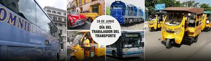 NovaXaas's tweet photo. 👏28 de junio Día del Trabajador del Transporte 🇨🇺💞
🎊🥳🎉¡Muchas felicidades a los trabajadores del transporte en su día. 
❤️El pueblo cubano les felicita por su tarea diaria. #Pinarxnuevasvictorias #PinardelRío https://t.co/RDNpu6lQ1S