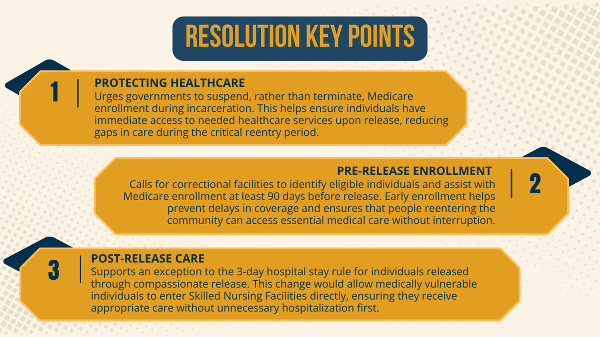 Interested in learning more about the new policies developed by the ABA CRSJ? This August, the ABA House of Delegates will consider 13 CRSJ resolutions, including one advocating for better Medicare access post-incarceration. 
🔍Explore more ABA policies ➡️ ow.ly/ux1m50Wgopk