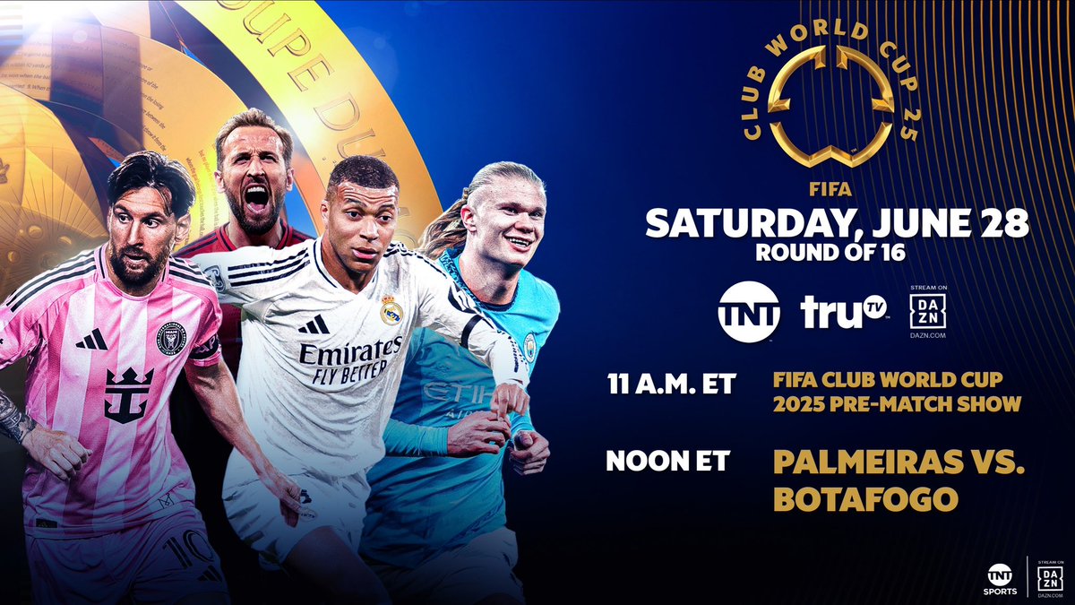 TNTSportsPR's tweet image. The next round of @FIFACWC action kicks off today on TNT, truTV and DAZN:

⚽️ Palmeiras vs. Botafogo at noon ET

🎙️ Jake Zivin &amp;amp; Giles Barnes 

Pre-match coverage (2 pm): Mo Adams, Juan Pablo Angel, Luis Garcia &amp;amp; Alex Scott