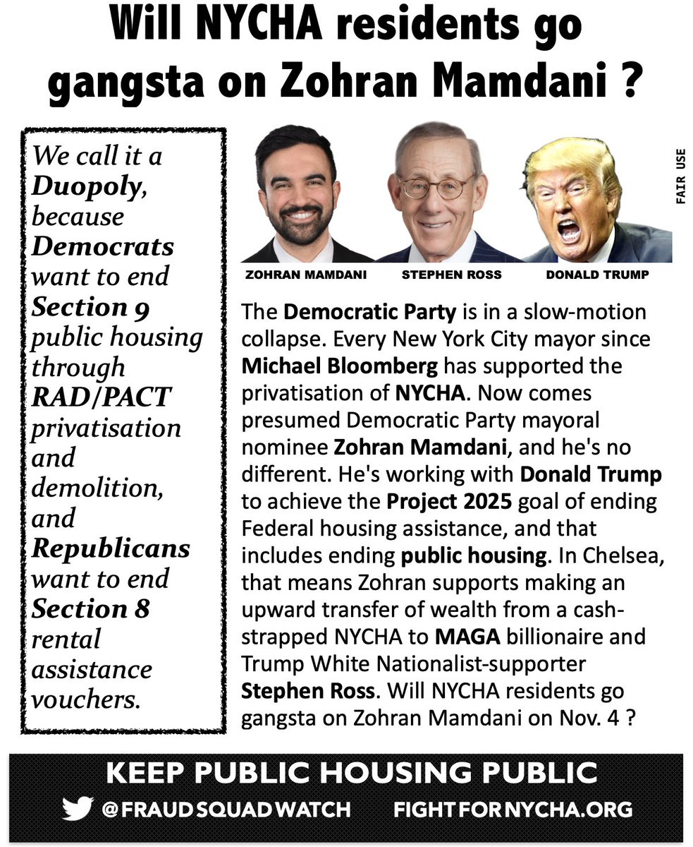 Fight For NYCHA (@fraudsquadwatch) on Twitter photo Kathryn Wylde says the quiet part out-loud : Mamdani has an "everything is free" platform : He's supports giving away <a href="/NYCHA/">NYCHA</a> for free to #MAGA billionaire Stephen Ross in another upward transfer of wealth to the oligarchs of New York ⤵️ <a href="/Partnership4NYC/">Partnership for New York City</a> #OpHudsonyards #DemExit Kathryn Wylde says the quiet part out-loud : Mamdani has an "everything is free" platform : He's supports giving away <a href="/NYCHA/">NYCHA</a> for free to #MAGA billionaire Stephen Ross in another upward transfer of wealth to the oligarchs of New York ⤵️ <a href="/Partnership4NYC/">Partnership for New York City</a> #OpHudsonyards #DemExit