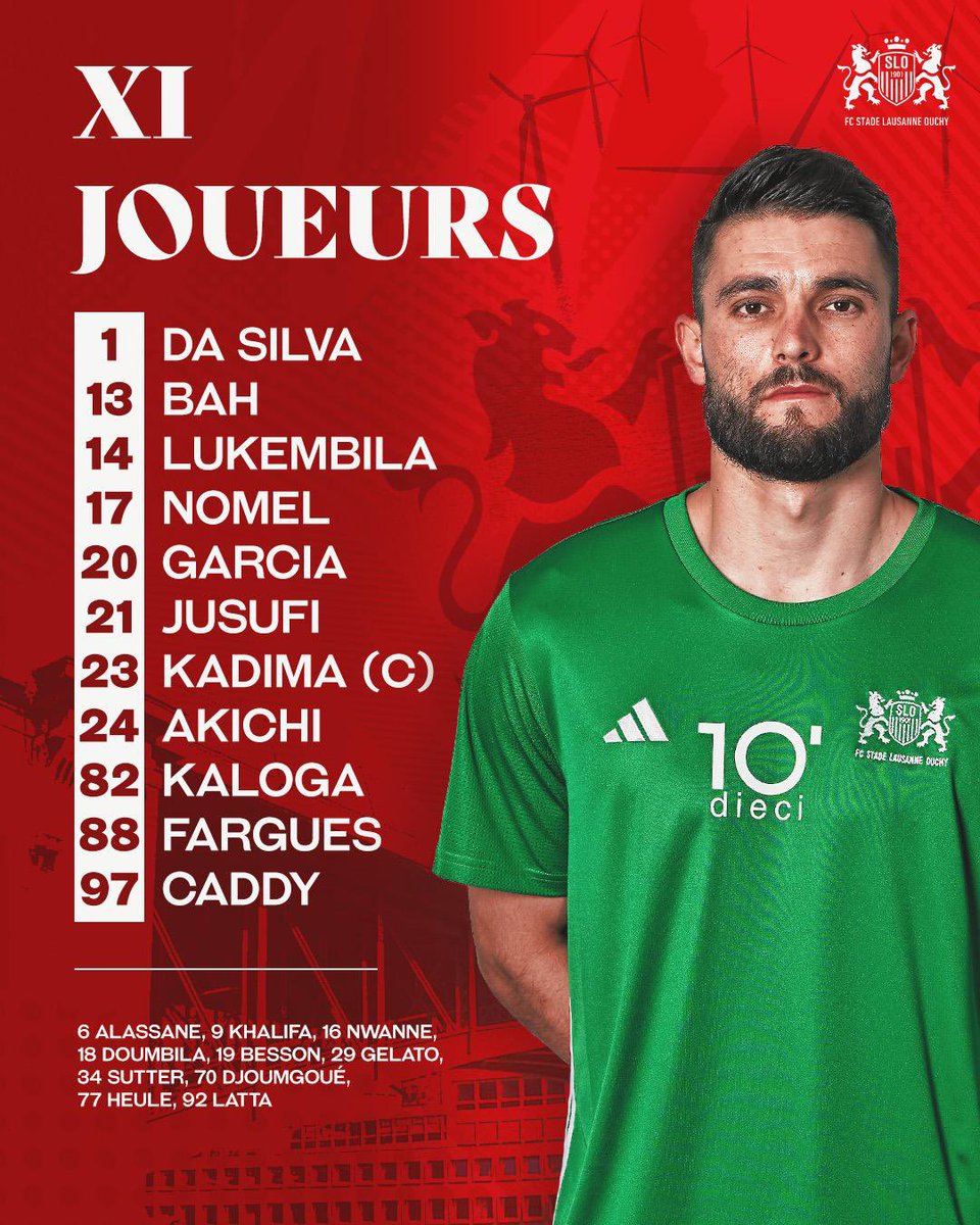 FC Stade Lausanne Ouchy (@fc_slo) on Twitter photo ๐๐ฒ 1๏ธโฃ1๏ธโฃ
Voici les onze ๐ฆ๐๐ฎ๐ฑ๐ถ๐๐๐ฒ๐ qui dรฉbuteront ce premier match de prรฉpa face au <a href="/lausanne_sport/">FC Lausanne-Sport</a> ๐ค
ALLEZ STADE ! ๐ฃ๏ธ๐ดโช๏ธ
#AllezSLO ๐ฆ #Stadiste ๐๐ฒ 1๏ธโฃ1๏ธโฃ
Voici les onze ๐ฆ๐๐ฎ๐ฑ๐ถ๐๐๐ฒ๐ qui dรฉbuteront ce premier match de prรฉpa face au <a href="/lausanne_sport/">FC Lausanne-Sport</a> ๐ค
ALLEZ STADE ! ๐ฃ๏ธ๐ดโช๏ธ
#AllezSLO ๐ฆ #Stadiste