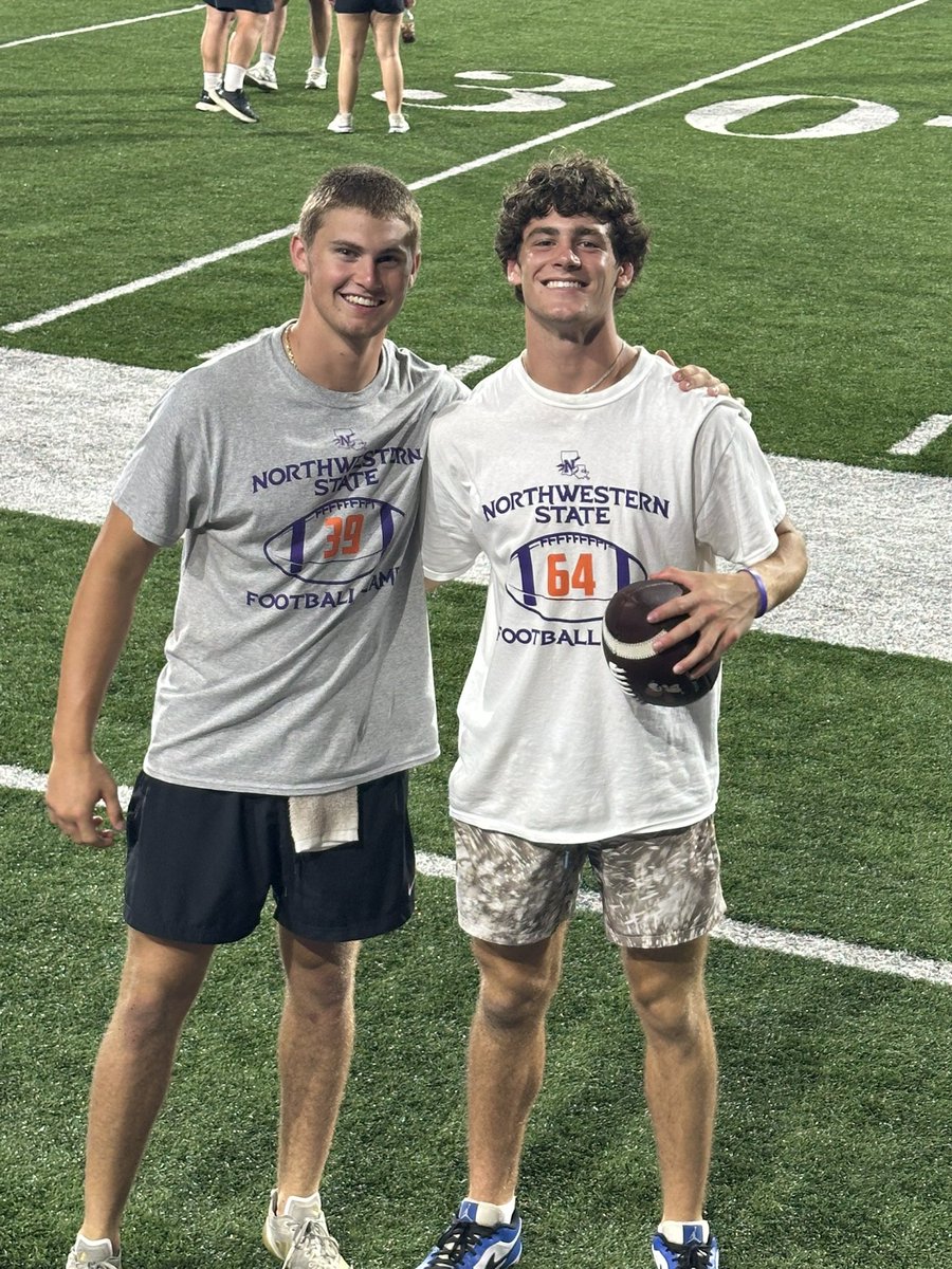 brycerestovich8's tweet photo. Wrapped up a great camp @NSUDemonsFB. Thanks @CoachJwill_ for the invite. Definitely looking forward to coming back this fall. @CoachNBJoseph @CoachStew_NSU @BlaineMcCorkle Great hanging out with you @lukedelafield15. Had fun brother! #ForksUp #Football #Natchitoches @PrepRedzoneLA