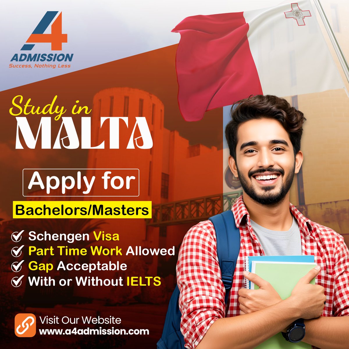a4admission's tweet photo. Apply now for Bachelor's and Master's programs and enjoy these fantastic benefits:
✅ Schengen Visa opportunities for easy travel across Europe.
✅ Part-Time Work Allowed to support your studies and experience.
✅ Gap Year Acceptable - your academic journey is unique. https://t.co/rwAQCrROd0