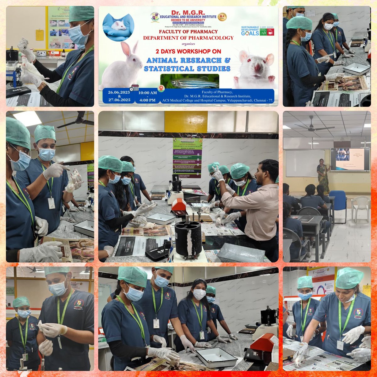 Mgr_Pharma's tweet photo. Department of Pharmacology, FOP, Dr. MGRERI, organized two days workshop on the title ‘’Animal Research and Statistical Studies”for students from M.Pharm - Pharmacology and Pharmaceutics on 26.6.25 - 27.6.25
#animalhandelling #workshop  #pharmacology
Follow us on X_ @Mgr_Pharma https://t.co/TJ9IP8mk0l