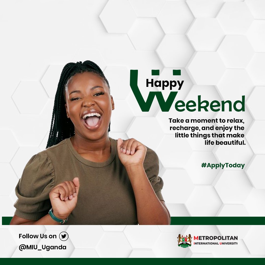 Metropolitan International University (@miu_uganda) on Twitter photo <a href="/MIU_Uganda/">Metropolitan International University</a> wishes you a happy weekend. Take a moment to relax, recharge, and enjoy the little things that make life beautiful like applying for course of dreams via miu.ac.ug .
#necnijmegen
Masaka
Raisa
Bond <a href="/MIU_Uganda/">Metropolitan International University</a> wishes you a happy weekend. Take a moment to relax, recharge, and enjoy the little things that make life beautiful like applying for course of dreams via miu.ac.ug .
#necnijmegen
Masaka
Raisa
Bond