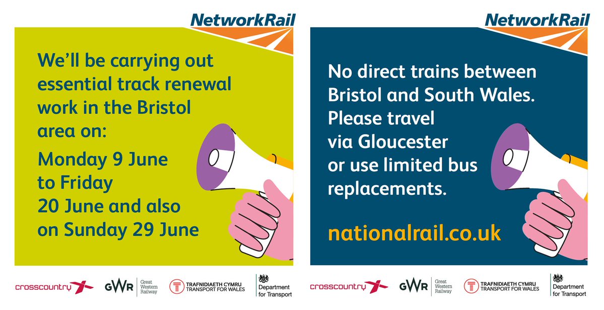 🛠️Completing overnight follow up work in Filton we're moving to Stoke Gifford for the final tamp to compact stone. 

🛤️ The line Bristol ↔️ south Wales should reopen to trains around 4pm today.

ℹ️ Check: nationalrail.co.uk or GWR.com/bristol