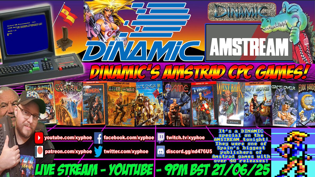 xyphoe's tweet image. Missed last night&apos;s &quot;🕹️🇪🇸 DINAMIC Software Amstrad Games Special! ⭐️ Their Best Games &amp;amp; History!&quot; AMSTREAM? Well you can now catch-up with it as a normal YouTube video here! ▶️ youtube.com/live/kac98nbaG…

What a fantastic company with a history of brilliant games! Def doing part #2!