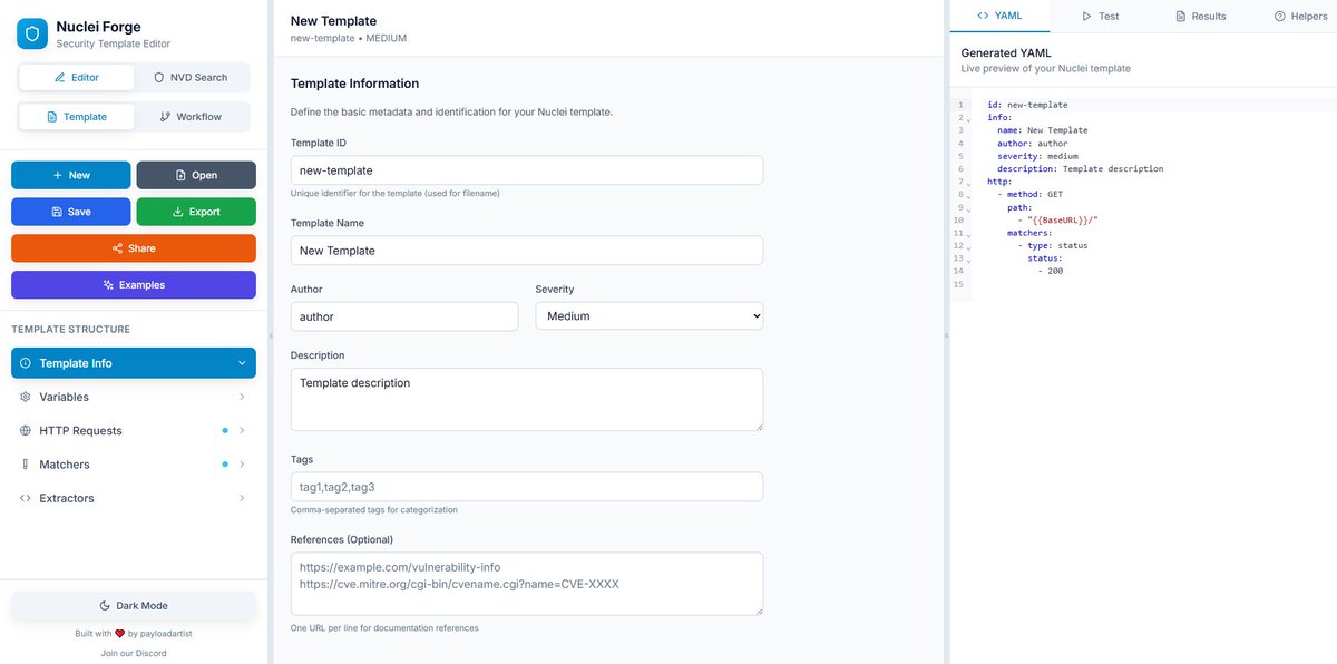 mhmd berro (badcracker) (@badcrack3r) on Twitter photo βοΈ Nuclei forge: free tool that helps you visually create Nuclei YAML templates ! π₯
created by <a href="/payloadartist/">payloadartist</a> ! π
forge.bugbountyhunting.com
#bugbounty #bugbountytip #bugbountytips #ethicalhacking #hacking #infosec #pentesting #penetrationtesting βοΈ Nuclei forge: free tool that helps you visually create Nuclei YAML templates ! π₯
created by <a href="/payloadartist/">payloadartist</a> ! π
forge.bugbountyhunting.com
#bugbounty #bugbountytip #bugbountytips #ethicalhacking #hacking #infosec #pentesting #penetrationtesting